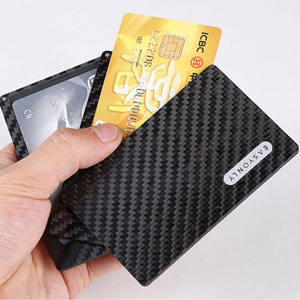 Real Carbon Fiber Magnetic Card Holder Wallet - 4 Layer