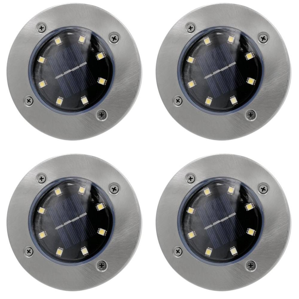 Solar Powered LED Disk Light (4-Pack)